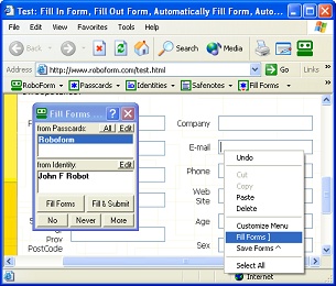 RoboForm Controls