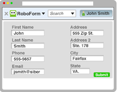 Roboform lets  you Instantly Fill Long Forms 