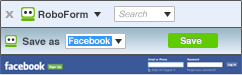 Click on the RoboForm icon to remember an existing password.