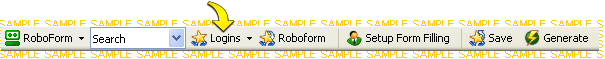 Barre des T�ches RoboForm