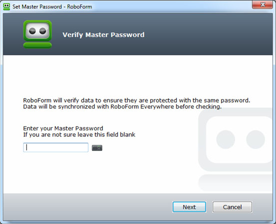 Enter your Master Password