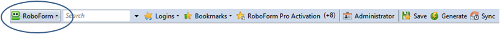 Click RoboForm on your toolbar