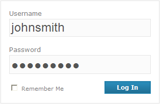 Sample Website Login Box