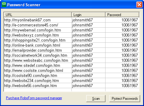 Password Scanner Screenshot