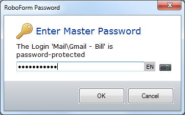 Request Master Password dialog