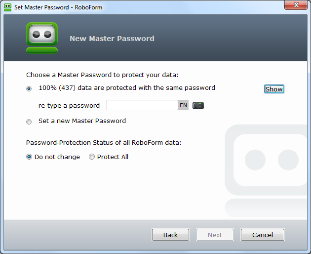 Set Master Password Dialog