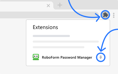 Pin the RoboForm Extension in Chrome.