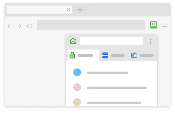 Showing RoboForm password manager extension working