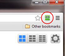 Screenshot of RoboForm working in Chrome.