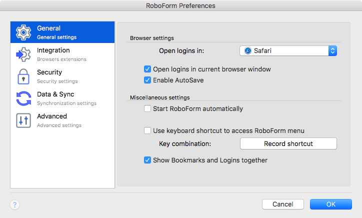 Identities in Editor