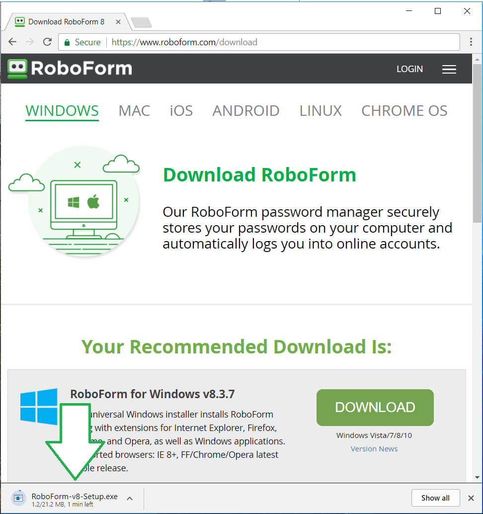 Download RoboForm password manager