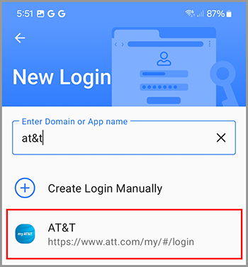 Selecting the Login from the New Login window.