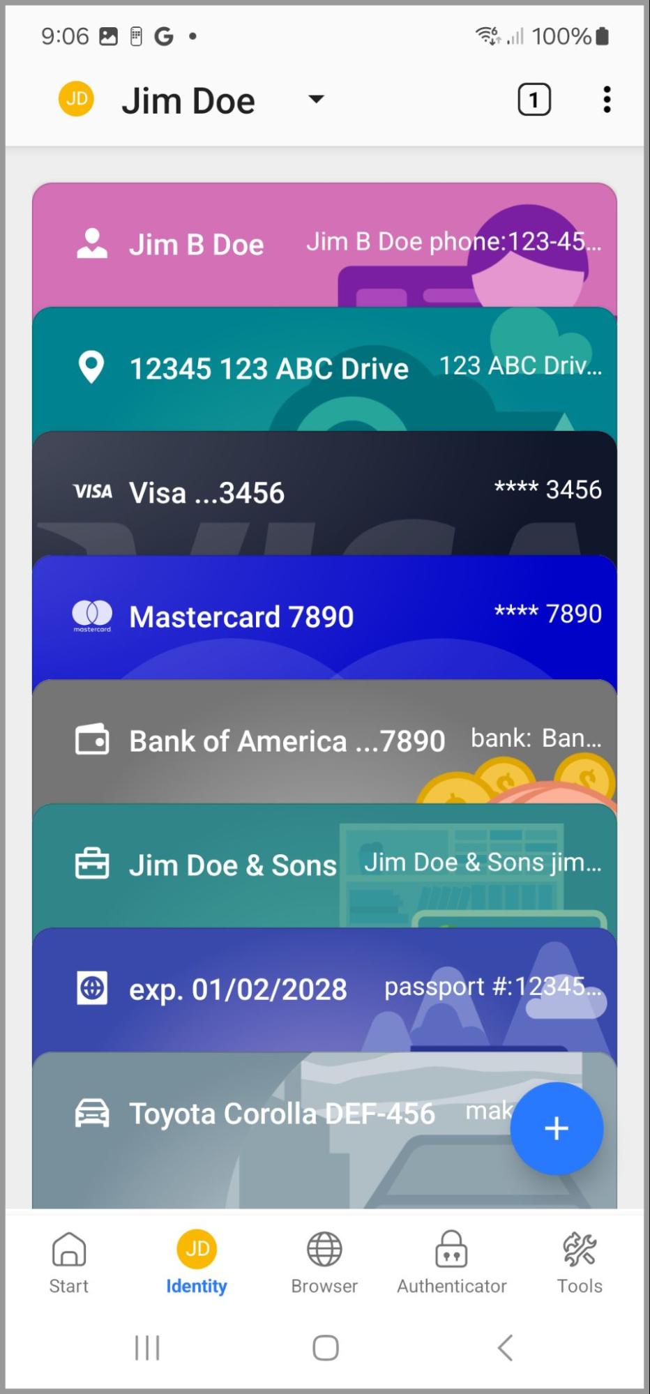 The different Identity Elements Android.
