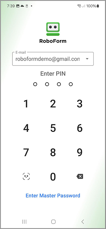 Enter PIN to confirm login.