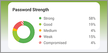 Password strength breakdown.