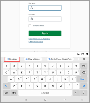 RoboForm New Login button in alternate browser.