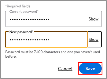 Completing new password creation.