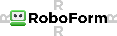 Styling diagram depicting spacing information for publishing password manager wide style logos.