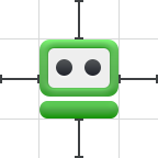 Diagram showing how to center RoboForm icon vertically and horizontally.