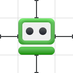 Diagram showing how to center RoboForm icon vertically and horizontally.