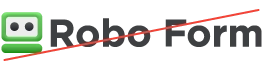 This image depicts RoboForm with space between the words Robo and Form.